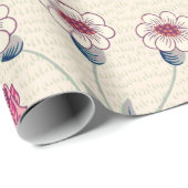 William Morris Daisy Floral Pattern Red Sinaasappe Cadeaupapier (Rol Hoek)