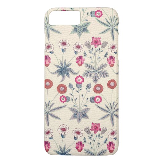 William Morris Daisy Floral Pattern Red Sinaasappe Case-Mate iPhone Case (Achterkant)