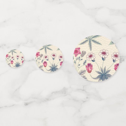 William Morris Daisy Floral Pattern Red Sinaasappe Confetti (Voorkanten)