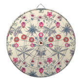 William Morris Daisy Floral Pattern Red Sinaasappe Dartbord (Voorkant)
