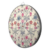 William Morris Daisy Floral Pattern Red Sinaasappe Dartbord (Voorkant Rechts)