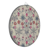 William Morris Daisy Floral Pattern Red Sinaasappe Dartbord (Voorkant Links)