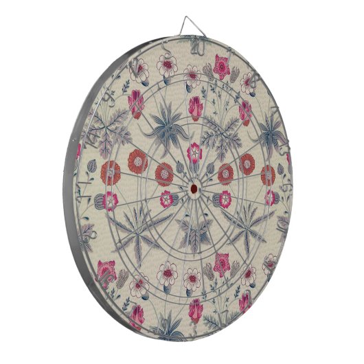 William Morris Daisy Floral Pattern Red Sinaasappe Dartbord (Voorkant Links)