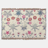 William Morris Daisy Floral Pattern Red Sinaasappe Deken (Voorkant)