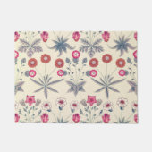 William Morris Daisy Floral Pattern Red Sinaasappe Deurmat (Voorkant)