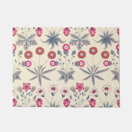 William Morris Daisy Floral Pattern Red Sinaasappe Deurmat (Voorkant)