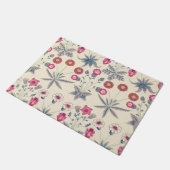 William Morris Daisy Floral Pattern Red Sinaasappe Deurmat (Schuin)