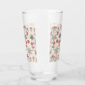 William Morris Daisy Floral Pattern Red Sinaasappe Glas (Rechts)
