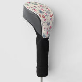 William Morris Daisy Floral Pattern Red Sinaasappe Golfheadcover (Schuin)