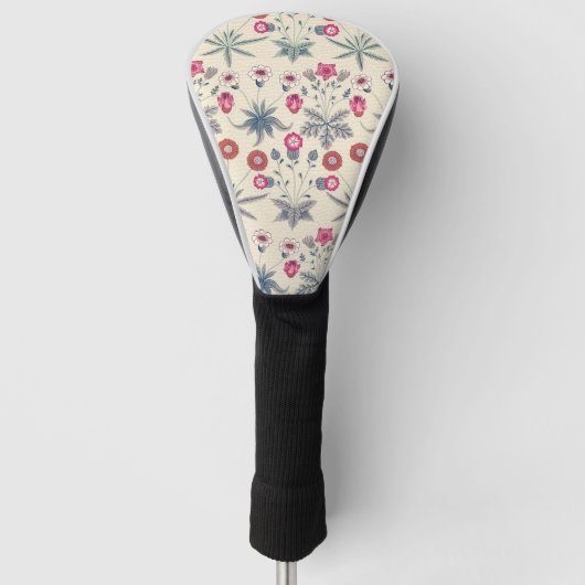 William Morris Daisy Floral Pattern Red Sinaasappe Golfheadcover (Voorkant)