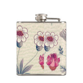 William Morris Daisy Floral Pattern Red Sinaasappe Heupfles (Achterkant)