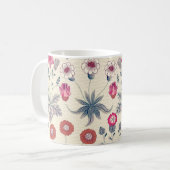 William Morris Daisy Floral Pattern Red Sinaasappe Koffiemok (Voorkant links)