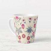 William Morris Daisy Floral Pattern Red Sinaasappe Latte Mok (Linkerhoek)