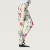 William Morris Daisy Floral Pattern Red Sinaasappe Leggings (Rechts)