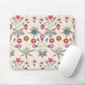 William Morris Daisy Floral Pattern Red Sinaasappe Muismat (Met muis)