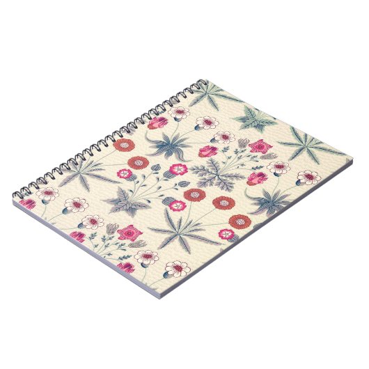 William Morris Daisy Floral Pattern Red Sinaasappe Notitieboek (Linkerzijde)