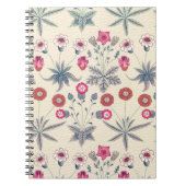 William Morris Daisy Floral Pattern Red Sinaasappe Notitieboek (Voorkant)