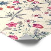 William Morris Daisy Floral Pattern Red Sinaasappe Poster (Hoek)
