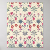 William Morris Daisy Floral Pattern Red Sinaasappe Poster (Voorkant)