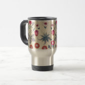 William Morris Daisy Floral Pattern Red Sinaasappe Reisbeker (Voorkant links)
