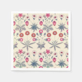 William Morris Daisy Floral Pattern Red Sinaasappe Servet (Voorkant)