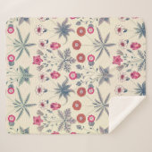 William Morris Daisy Floral Pattern Red Sinaasappe Sherpa Deken (Voorkant (horizontaal))
