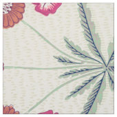 William Morris Daisy Floral Pattern Red Sinaasappe Stof (Swatch)