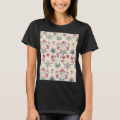William Morris Daisy Floral Pattern Red Sinaasappe T-shirt (Voorkant)