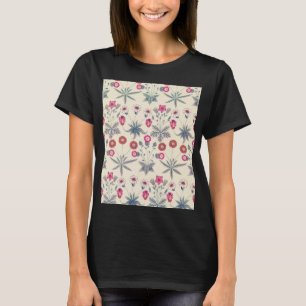 William Morris Daisy Floral Pattern Red Sinaasappe T-shirt