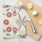 William Morris Daisy Floral Pattern Red Sinaasappe Theedoek (Quarter Fold)