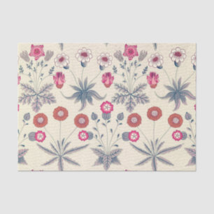 William Morris Daisy Floral Pattern Red Sinaasappe Tissuepapier