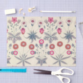 William Morris Daisy Floral Pattern Red Sinaasappe Tissuepapier (Craft)