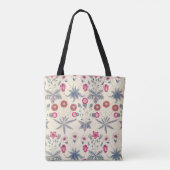 William Morris Daisy Floral Pattern Red Sinaasappe Tote Bag (Achterkant)