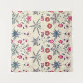 William Morris Daisy Floral Pattern Red Sinaasappe Wandkleed (Voorkant (horizontaal))