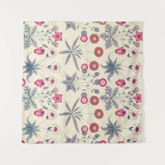 William Morris Daisy Floral Pattern Red Sinaasappe Wandkleed (Voorkant (horizontaal))