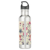 William Morris Daisy Floral Pattern Red Sinaasappe Waterfles (Achterkant)