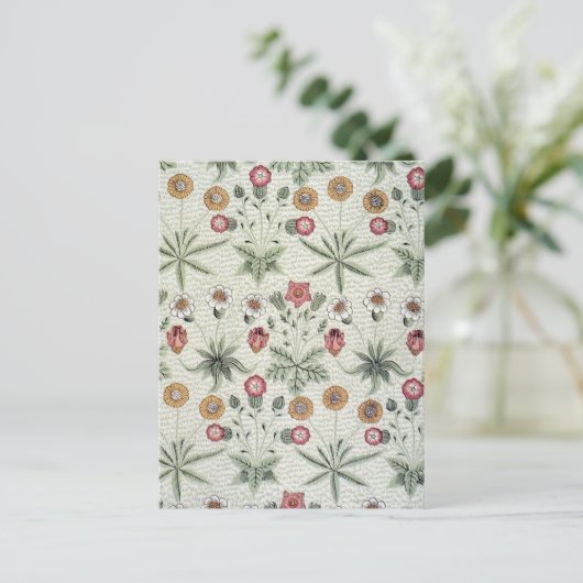 William Morris Daisy Floral Wallpaper Pattern Briefkaart (Staand voorkant)