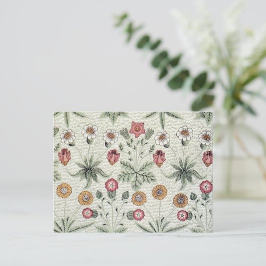 William Morris Daisy Floral Wallpaper Pattern Briefkaart (Staand voorkant)