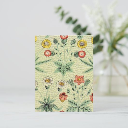 William Morris Daisy Floral Wallpaper Pattern Briefkaart (Staand voorkant)