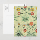 William Morris Daisy Floral Wallpaper Pattern Briefkaart (Voorkant / Achterkant)