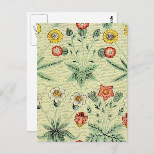 William Morris Daisy Floral Wallpaper Pattern Briefkaart (Voorkant / Achterkant)