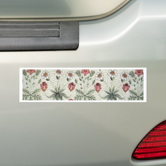William Morris Daisy Floral Wallpaper Pattern Bumpersticker (Op auto)