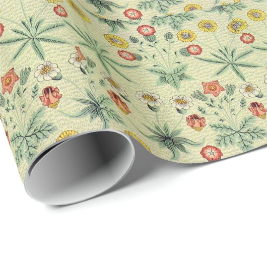 William Morris Daisy Floral Wallpaper Pattern Cadeaupapier (Rol Hoek)