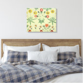 William Morris Daisy Floral Wallpaper Pattern Canvas Afdruk (Insitu (Slaapkamer))