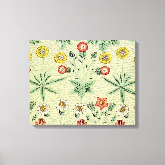 William Morris Daisy Floral Wallpaper Pattern Canvas Afdruk (Voorkant)
