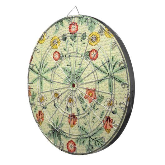 William Morris Daisy Floral Wallpaper Pattern Dartbord (Voorkant Rechts)