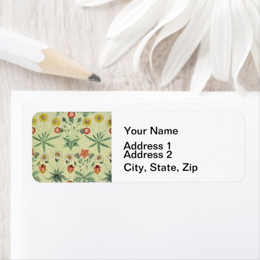 William Morris Daisy Floral Wallpaper Pattern Etiket (Insitu)