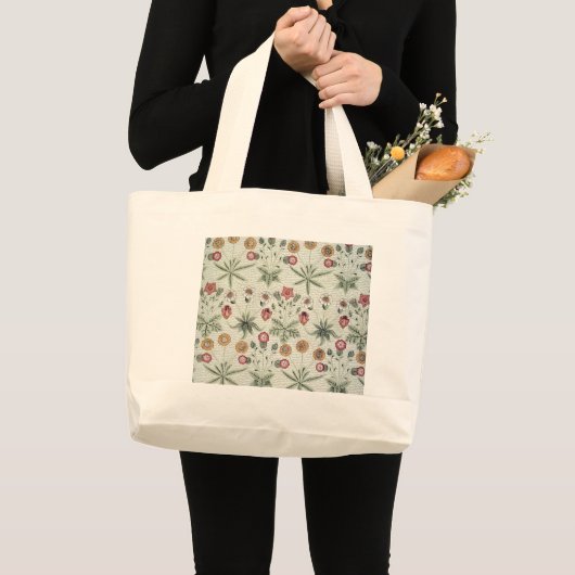 William Morris Daisy Floral Wallpaper Pattern Grote Tote Bag (Voorkant (product))