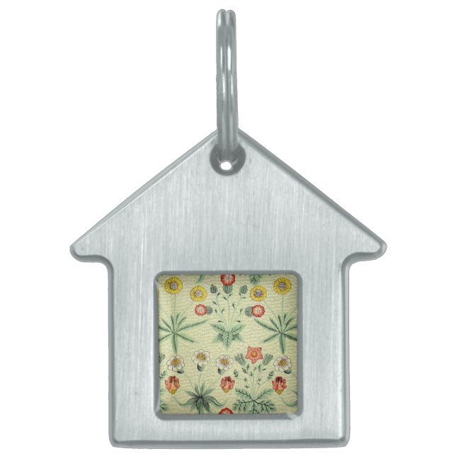 William Morris Daisy Floral Wallpaper Pattern Huisdieren Naamplaatje (Voorkant)