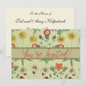 William Morris Daisy Floral Wallpaper Pattern Kaart (Voorkant / Achterkant)